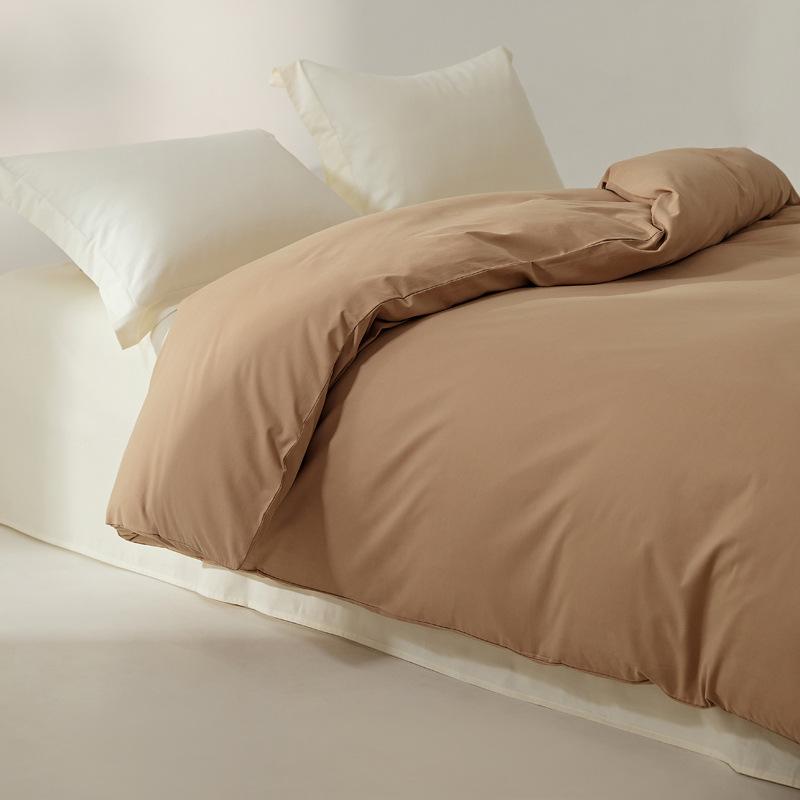 Пододеяльник из длинноволокнистого хлопка, с начесом - Теплый, Однотонный, Простой дизайн для зимы (Одинарный/Двойной)