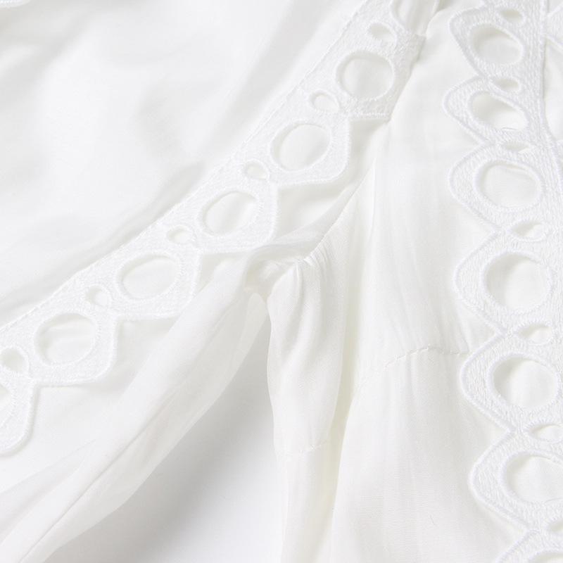 2025 Summer Women's Palace Style Solid Color Lace Ruffled Long Sleeve Dress