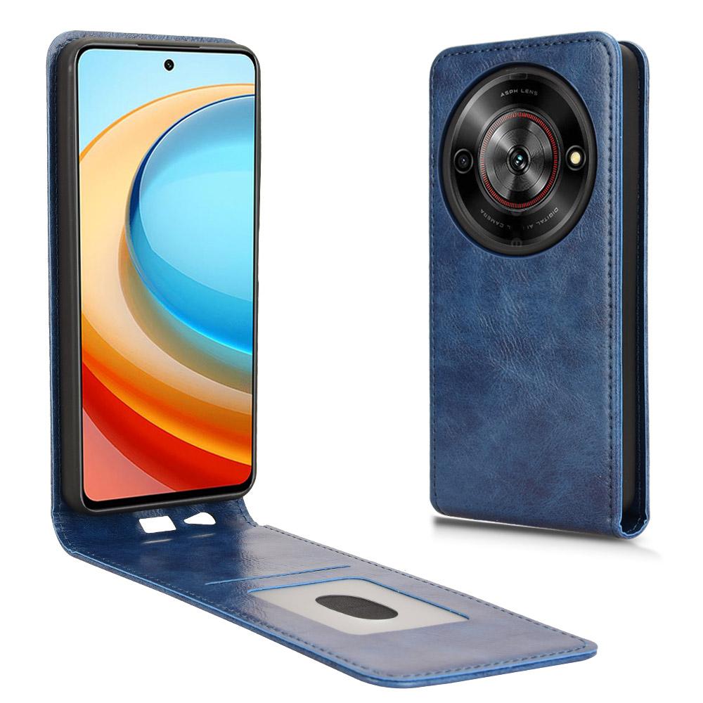 Чехол для телефона для ZTE Blade A75 5G/nubia Focus/nubia Calf 5G Магнитный вертикальный откидной кожаный чехол со слотом для карт