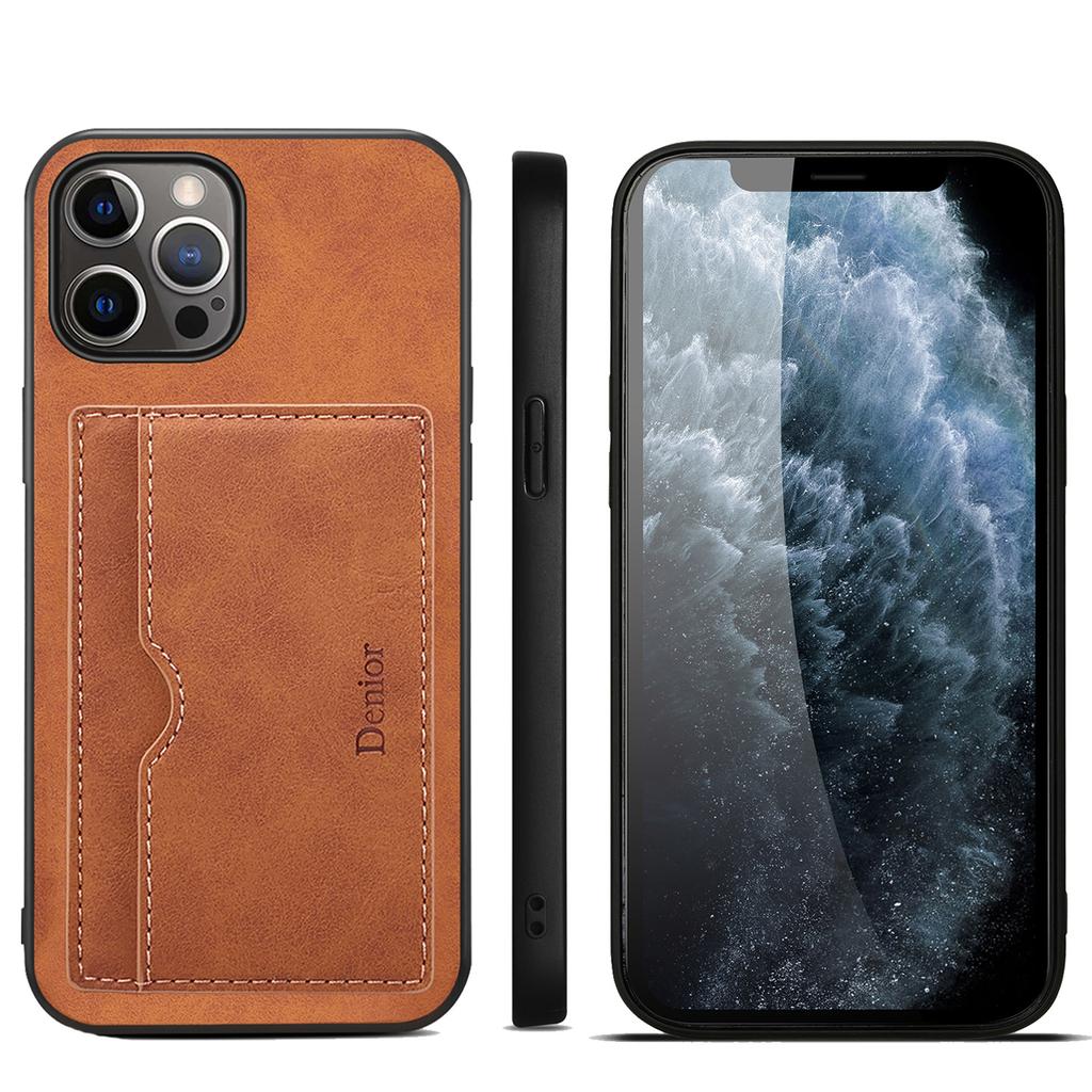Denior | Retro PU Leather Phone Case Camera Protector Screen Protector for 16/15/14/13/12/11/XR/7 Series Card Bag (1 Card