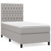 3141985 vidaXL Divan Bed with Mattress Light Grey 90x200 Cm Fabric