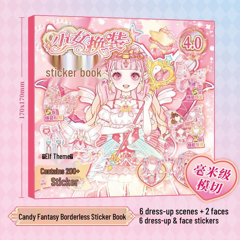 Xinmo Dress-Up Game Sticker Book: Energetic Princess Makeup for Little Girls