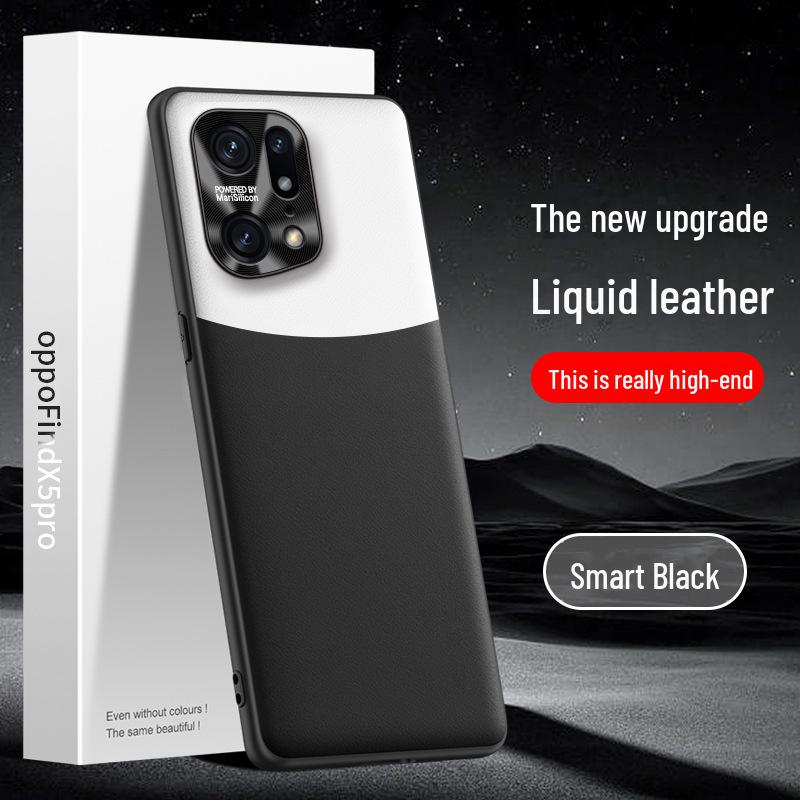 Защитный чехол из жидкой кожи для Oppo Find X5 Pro, защита от падений, цельная поставка.