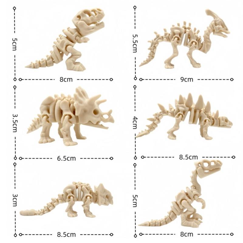 3D Printed T-Rex Skeleton Toy Full Body Articulated Joints Realistic Dinosaur Animal Model for Collection Enthusiasts