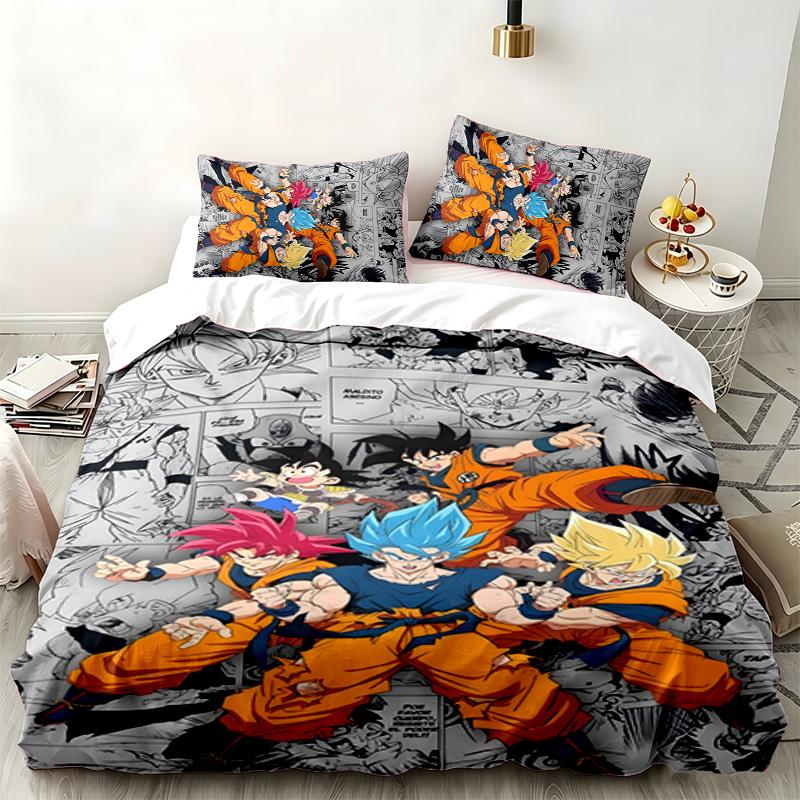 Dragon Ball 3pc set Perfect for bedroom use Comfortable bedding set includes a duvet cover and two pillowcases Ideal birthday or Christmas gift