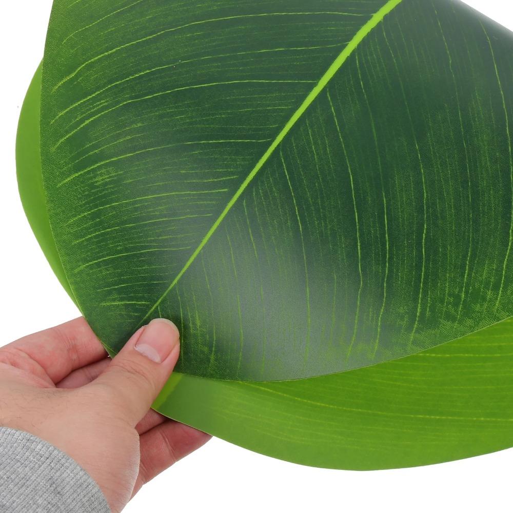 2PCS Realistic Leaf-Shaped Placemat Waterproof Heat Insulation Mat Tableware Mat Dining Table