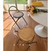 Small Rattan Folding Chair Apartment Middle Light Luxury Simple Portable Outdoor Balcony Garden Patio Furniture Chair
