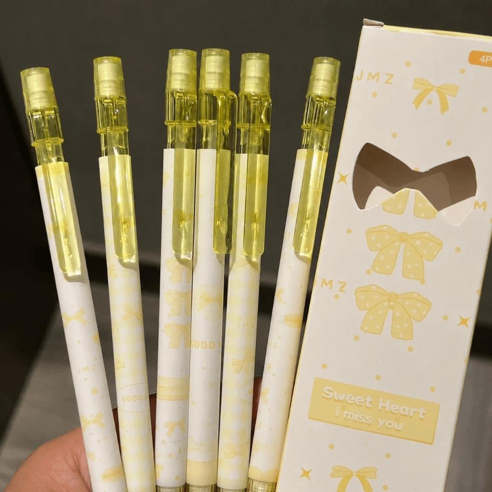 4PCS/Set Bow Series 2B Pencils with Eraser Top Writing Pencils Kawaii Automatic Pencils  Gift