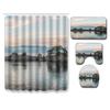 Scenic Shower Curtain Floor Mat Combination Four-Piece Set Bathroom Toilet Carpet Shower Room Mat Doormat