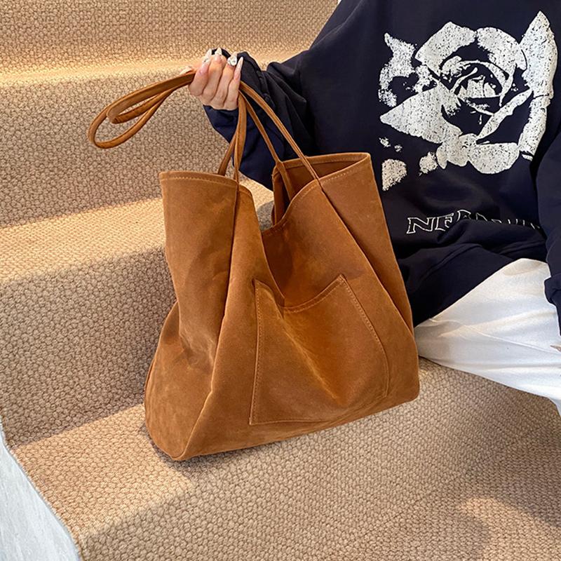 Suede Shoulder Bag for Women's Handbags Purse Fashion Large Capacity New Autumn and Winter Versatile Commuting Tote Bag