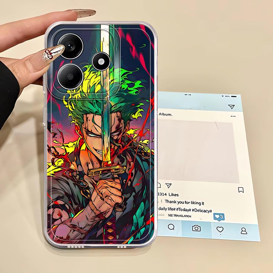 One Piece Zoro Ace Case for Xiaomi Redmi Note 14 Pro Plus 10S 12 13C 12S 9 10 14C A4 11S 11 Note 13 Soft Phone Cover
