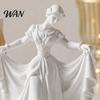 3D Printed Home Decor Dancer Figurine, Elegant Dance Girl Statue with Flowing Dress, Aesthetic PLA Art Classical Ornament Sculpture for Decor, Modern
