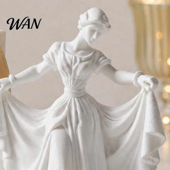 3D Printed Home Decor Dancer Figurine, Elegant Dance Girl Statue with Flowing Dress, Aesthetic PLA Art Classical Ornament Sculpture for Decor, Modern