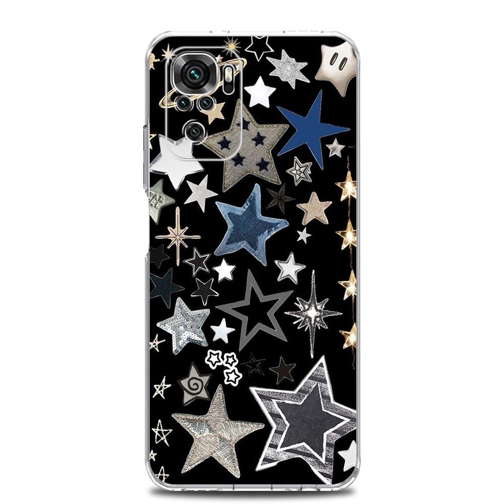Чехол для телефона для Xiaomi Redmi Note 13 12 5G 9S 9 8 10 11 Pro Plus 4G 9T 13C 12C 10C 9C 9A 7 Pro Прозрачный чехол Звездное искусство