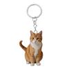Cat Keychain Double Sided 2D Flat Acrylic Pet Hanging Decoration Lifelike Cat Keyring Accessories for Car Mirror Window Backpacks