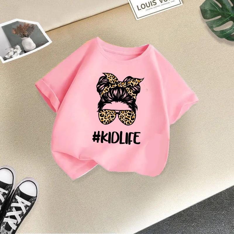 Унисекс летняя хлопковая футболка для детей 2024 – Модная с коротким рукавом и круглым вырезом для мальчиков и девочек