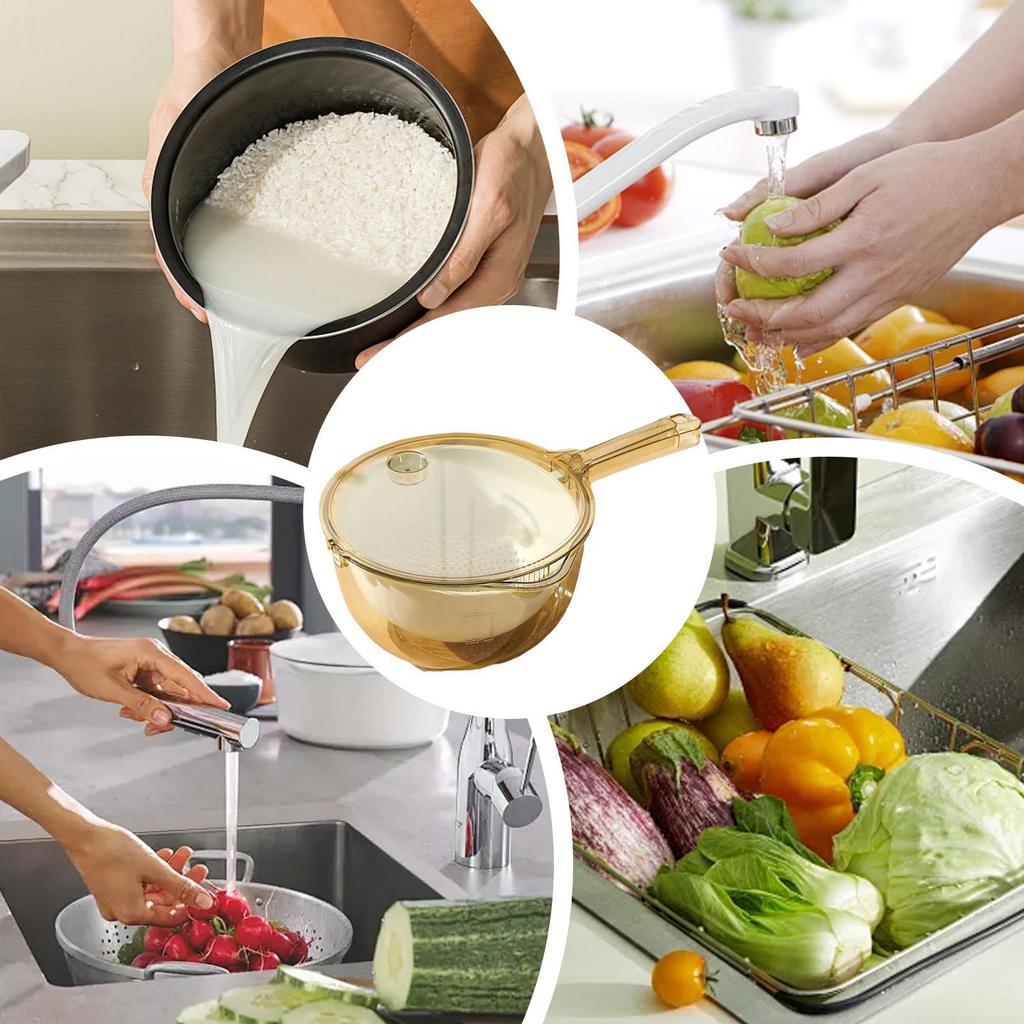Миска для мытья фруктов Кухонные дуршлаги Дуршлаг с носиком и ручкой для мытья овощей Промывания риса Кухонная ежедневная еда