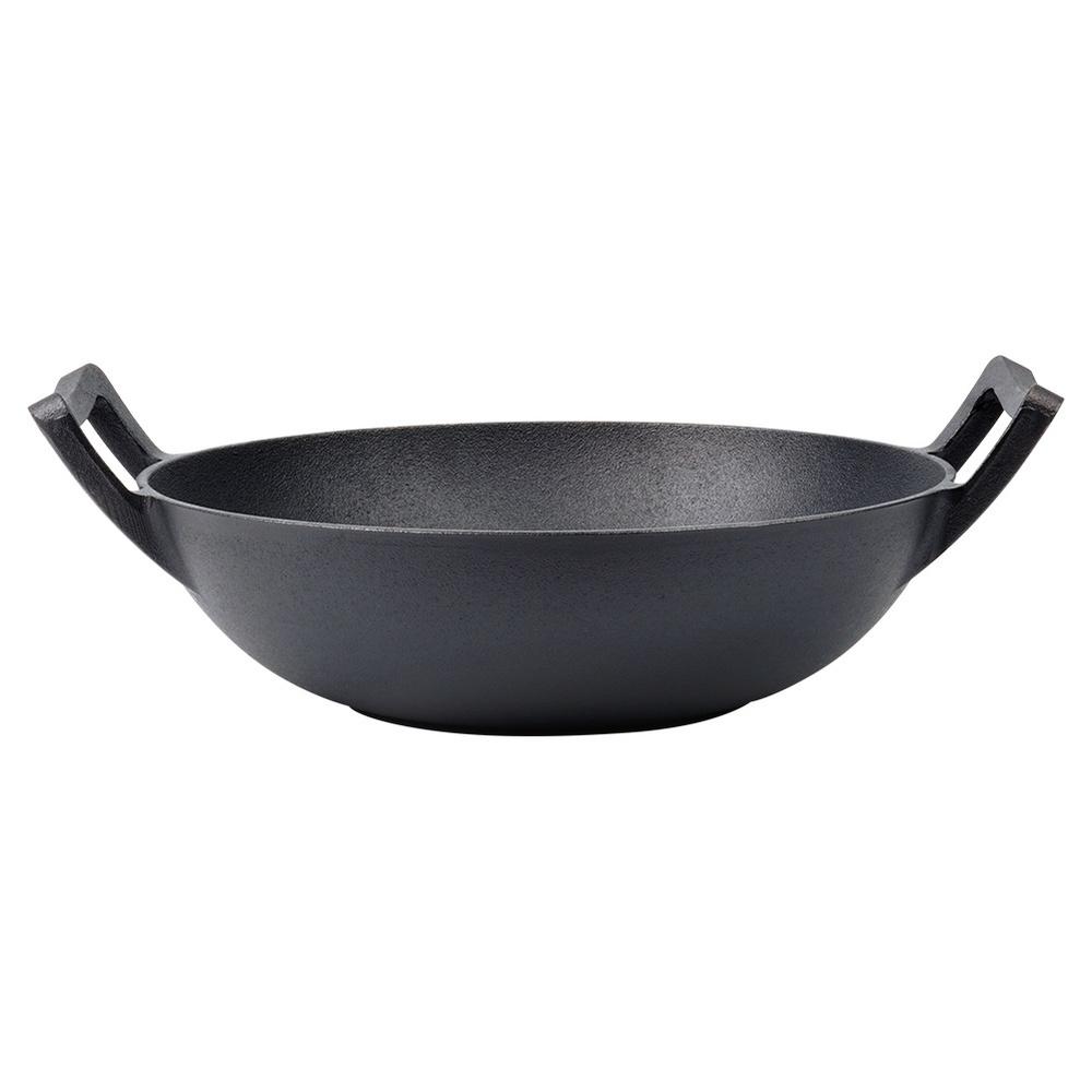 Cast Iron Wok Deep Frying Pan For Frying And Stewing Asian Dishes 32 Cm