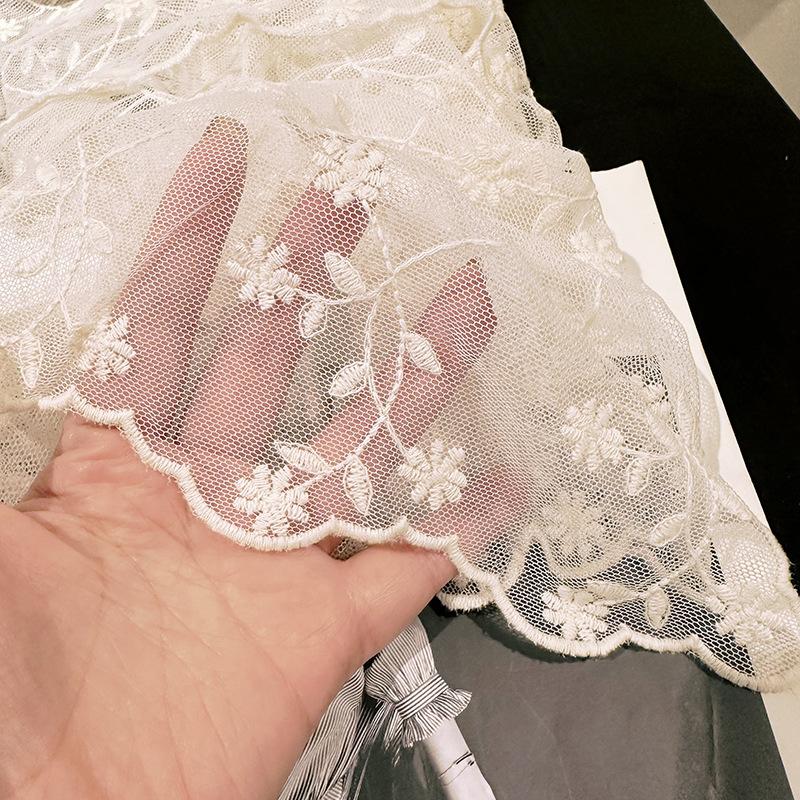 Cotton Embroidered Lace Silk Scarf Long Bag Head Mesh Yarn Long Morning Women's Style Photo Fashion Trends