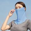 With Neck Flap Sunscreen Face Mask Veil Pure Color Driving Face Shield Veil  Female/Male