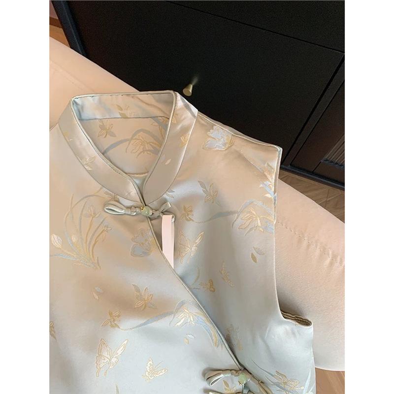 Женский жилет с диагональным жаккардовым вышитым узором, новый 2025 год, высококлассный, с индивидуальностью, приталенный, без рукавов