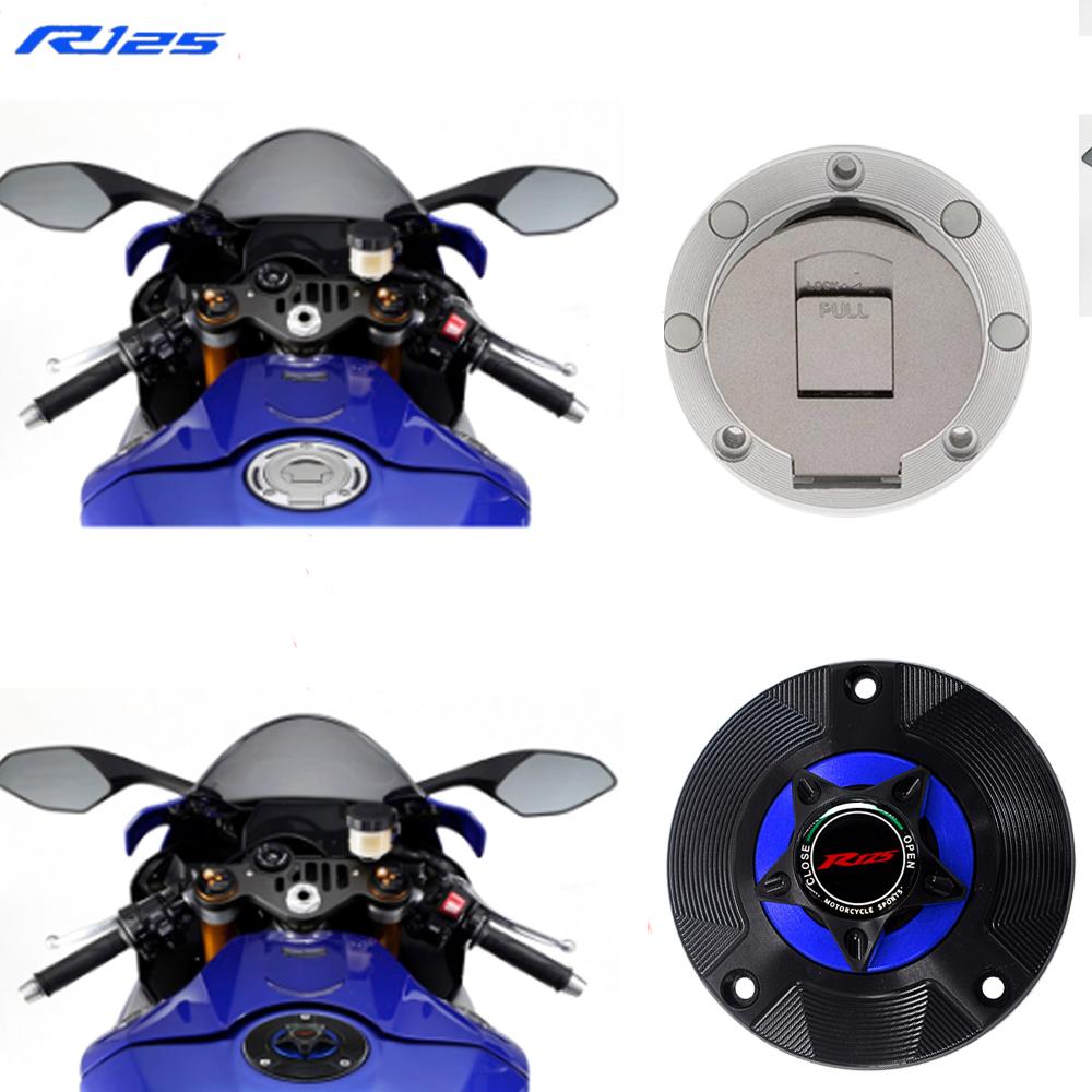 ЛОГОТИП R125 Аксессуары для мотоциклов Крышка газового топливного бака Алюминий с ЧПУ для YAMAHA YZF R125 YZF-R125 R 125