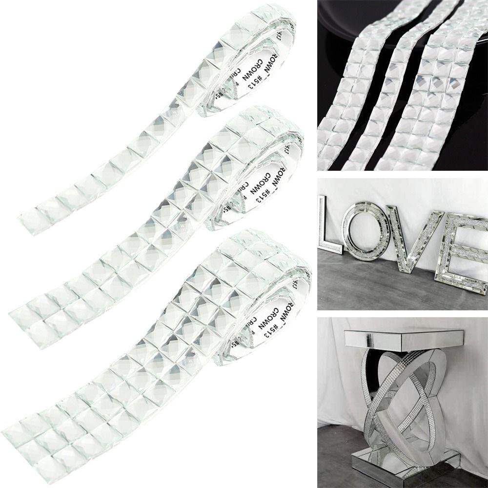 90см Зеркальная Мозаичная Плитка Самоклеящаяся Хрустальная Алмазная Стеклянная Наклейка на Стену DIY Ручная Работа Поделка Шар Вечеринка Домашнее Украшение