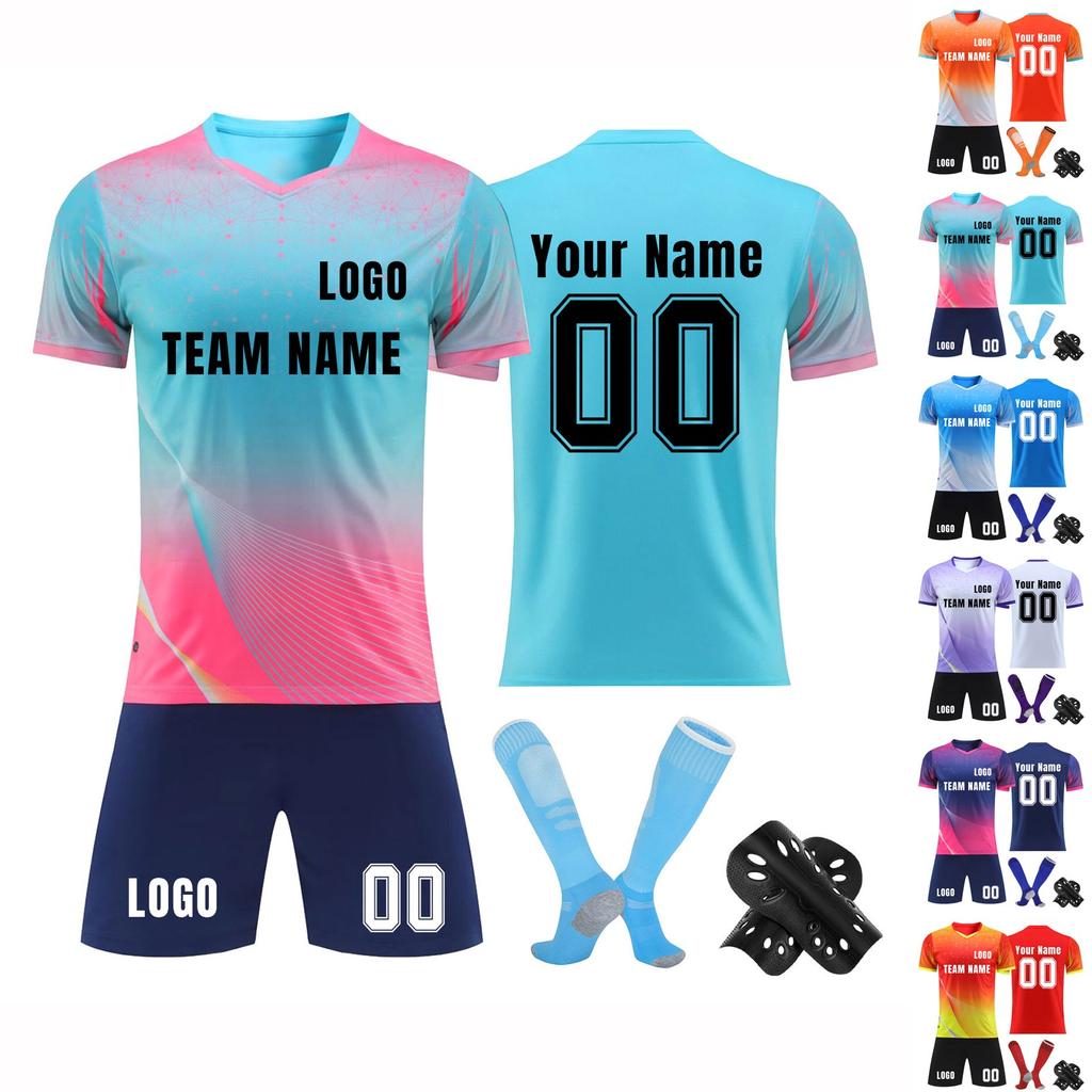 Personalised Shirts Kit Mens Girls With Name Number Custom Football Jerseys For Boys Training Suit