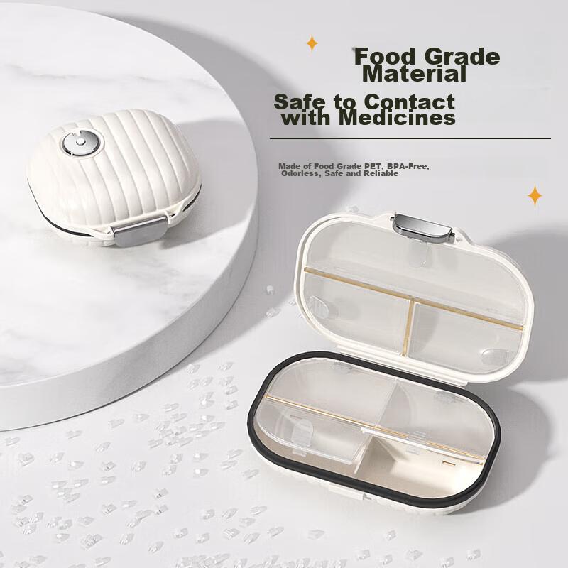 Baicaoyuan Portable Pill Organizer, Weekly Pill Box, Seven-Day Travel Pill Dispenser, Personal  Organizer, Sealed Moisture-Proof Large Capacity