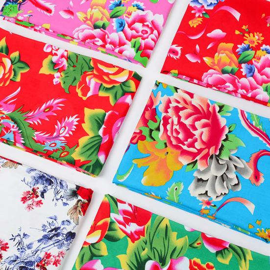 Ткань с цветочным принтом, северо-восточная традиционная лоскутная ткань с цветочным принтом, разноцветная хлопковая ткань для шитья, поделки своими руками