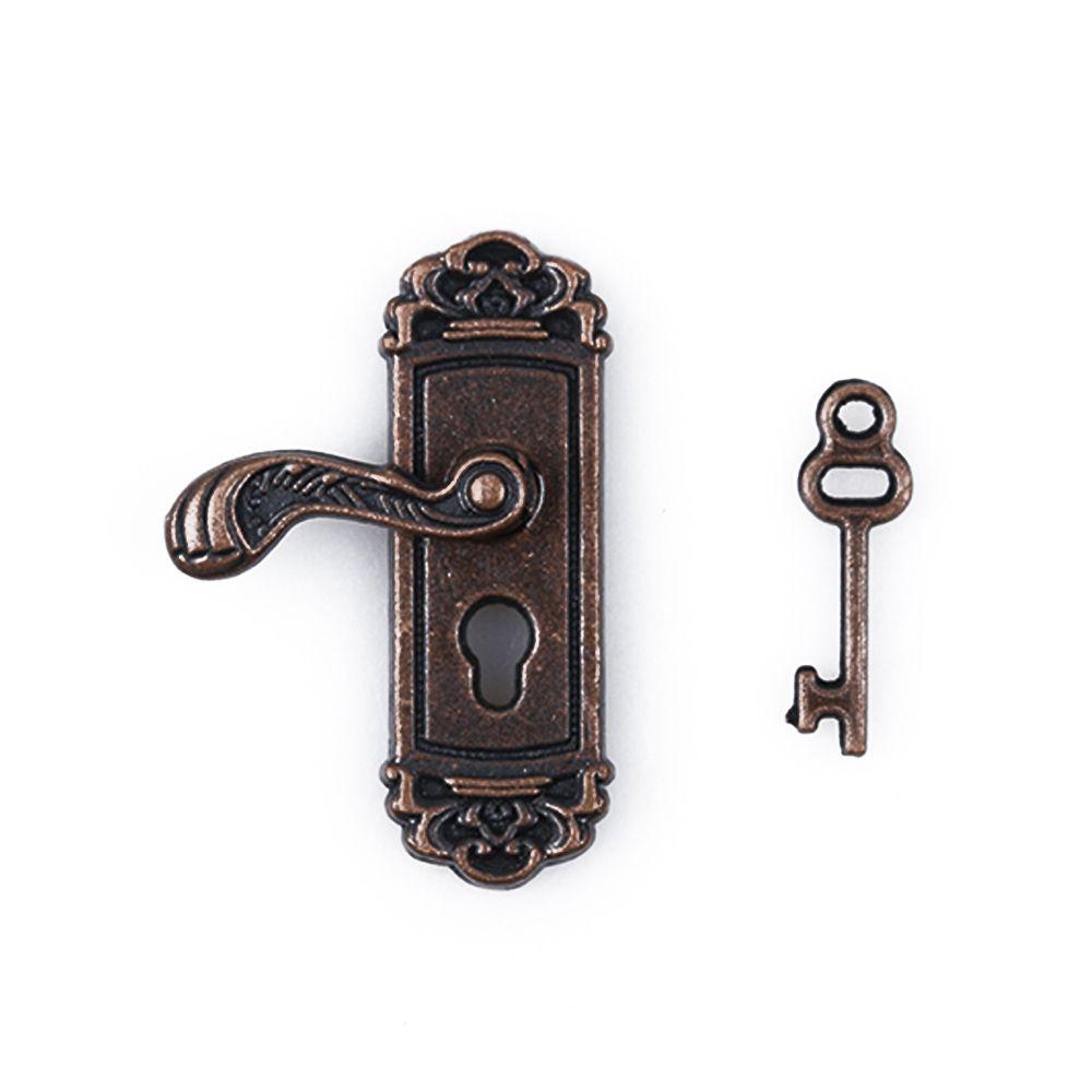 1pc Funny Retro Vintage Mini 1/12 Dollhouse Miniature Key Door Lock