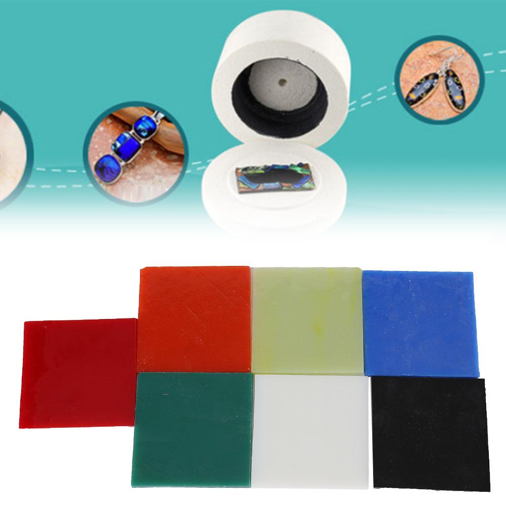 7 Pcs Creation Hand Made Decoration Tool 7 Colors Glass Sheet for Microwave Oven Decor