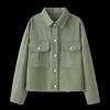 Womens Fashion Streetstyle Washed Cotton Jacket Casual Versatile Outerwear Top