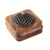 Hyack Incense Burner, Wooden Buddhist Altar Accessories, Stylish Incense Holder with Lid and Non-flammable Sheet (Walnut Wood Incense Burner with