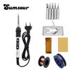 Adjustable Temperature Solder Iron 80W 220V / 110V LCD Electric Soldering Iron 908S with Tips Wire Tools For Welding Repair