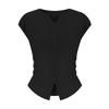TVIEW Cap Sleeve Cutout Shirring Knit_V6B-Ckn004