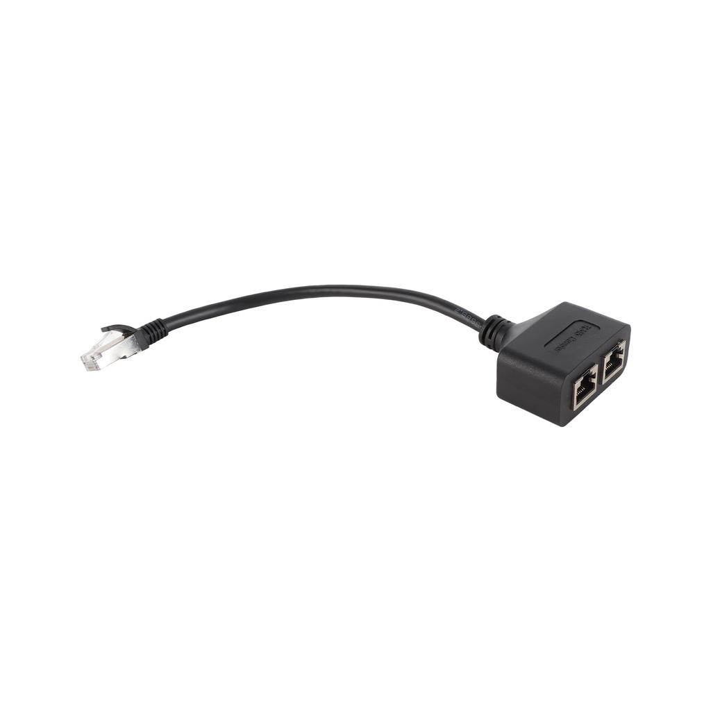 RJ45 Ethernet Adapter Cable Extension 1 to 2 Port Excellent Connection Transmission Splitter Adapter for Home Office