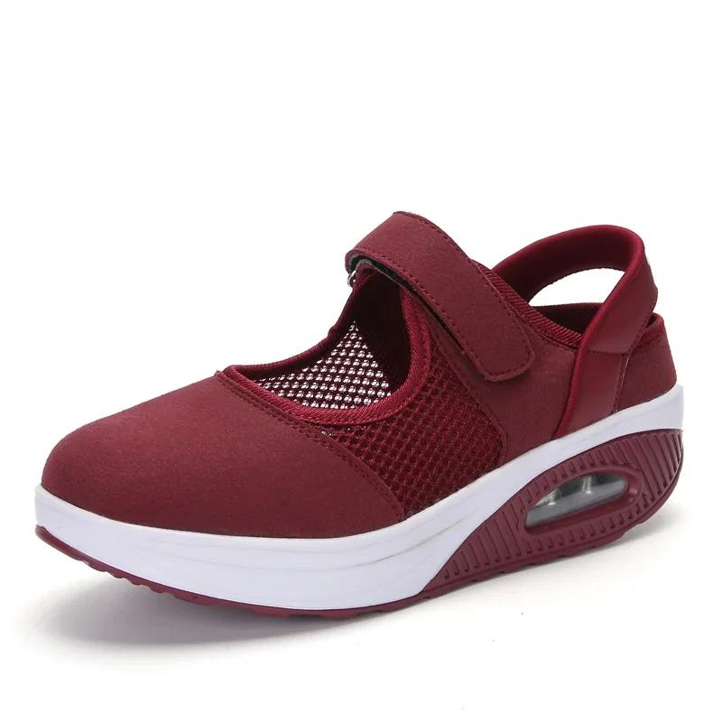 Summer Women Flat Platform Mary Jane Shoes Cushion Female Hook Loop Ladys Breathable Casual Shallow Flats