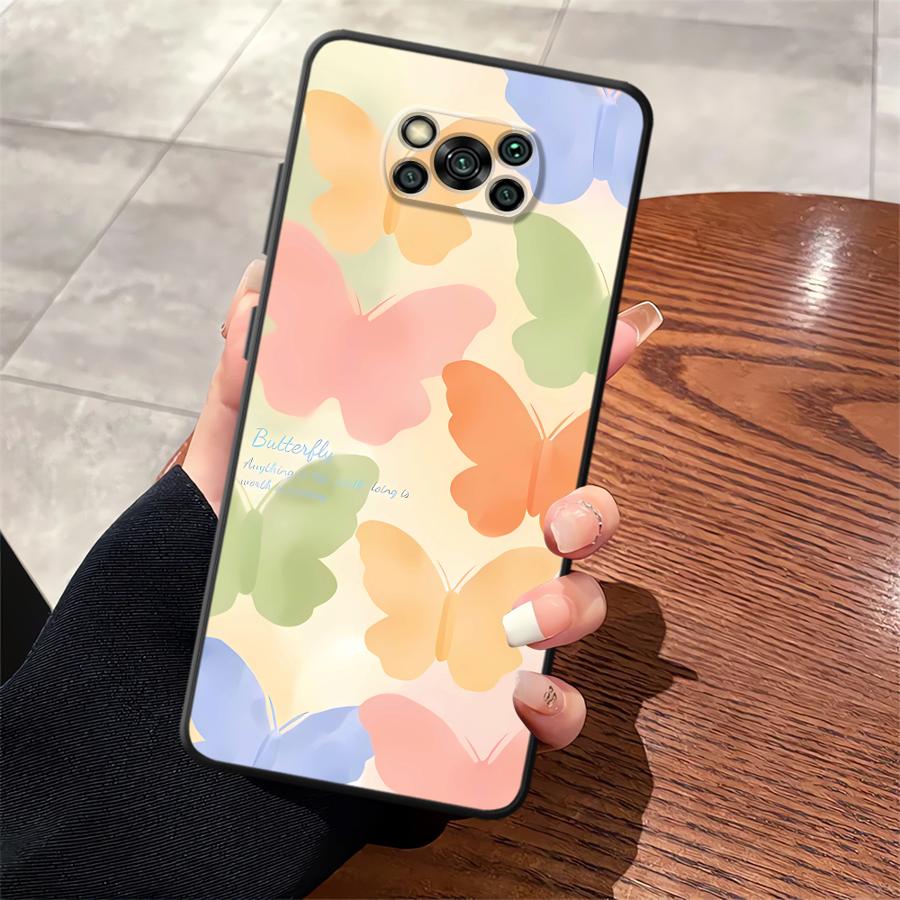 Cartoon Butterfly Case for Xiaomi Poco F8 M5 C61 C50 F1 X3 X4 X5 X7 Pro C75 F3 M3 M4 M7 C71 Funda Phone Cover