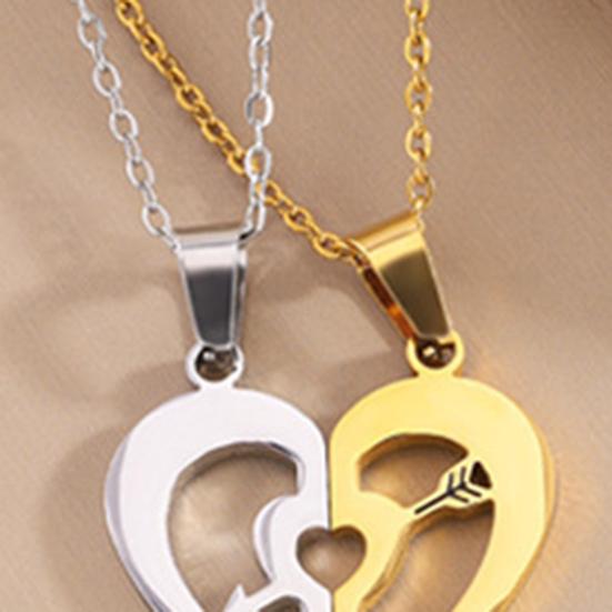 1 пара парных ожерелий с романтическим символом любви в форме сердца, парные ожерелья на День святого Валентина, годовщины, подарок для