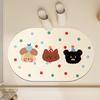 Мультяшный коврик для пола из диатомовой грязи, ванная комната, дверь ванной комнаты, впитывающий коврик, нескользящий, быстросохнущий, бытовой, туалет, противоскользящий коврик для ног