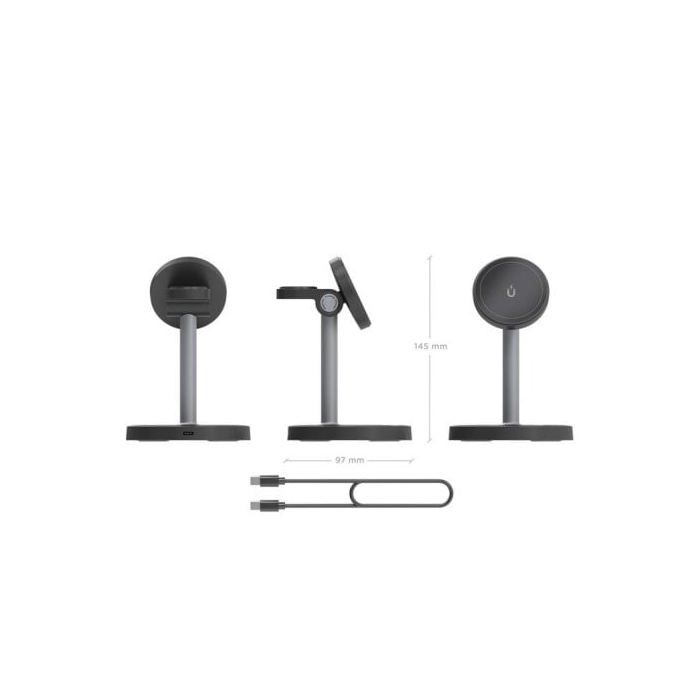 Зарядное устройство - AISENS - ASCH-15W3WC066-BK - Беспроводная зарядка - Черный - Смартфон, Наушники, Смарт-часы