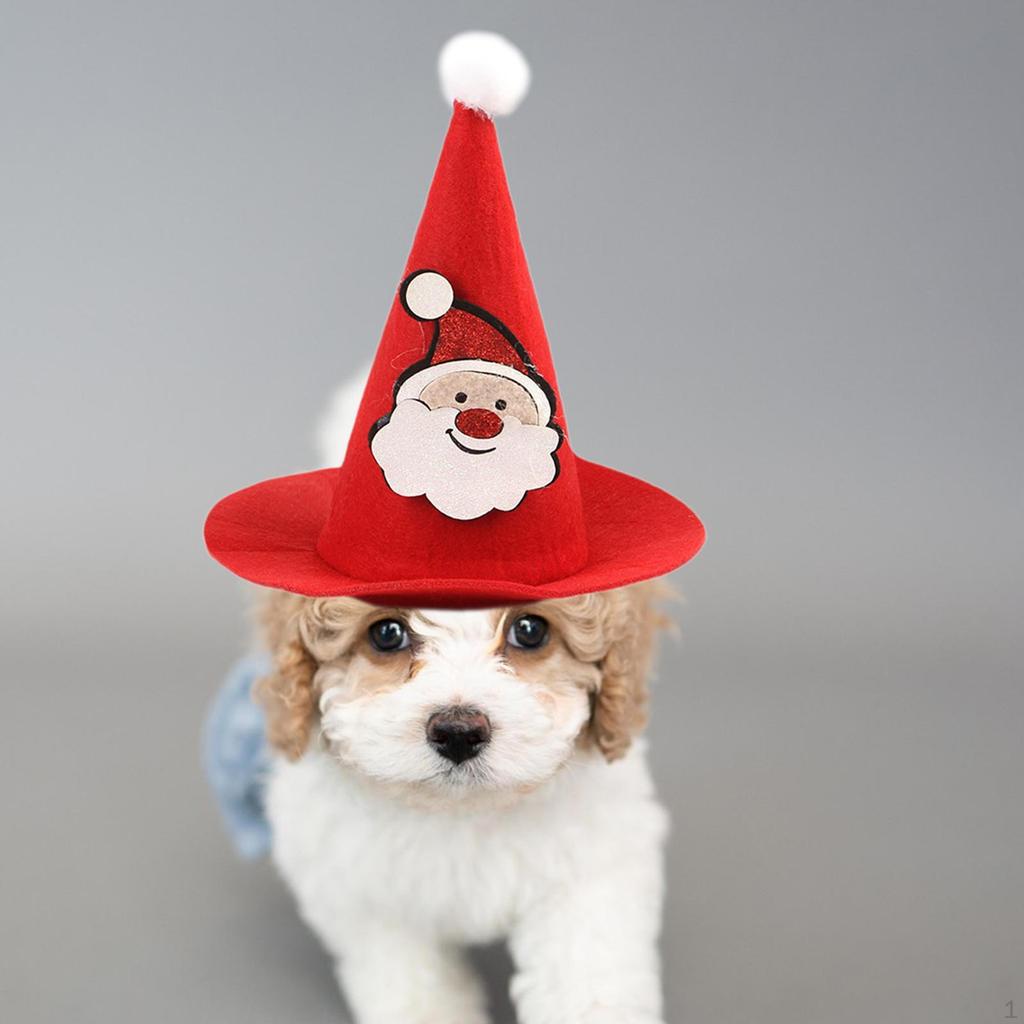 Рождественская шапка для питомцев, Колпак, Наряд для питомца, Мультяшный декоративный головной убор, Покрытие для головы кошки