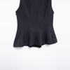 Kaslead New Arrival Women's Clothing Fashion Style Ruffles Hem round Neck Sleeveless Silm Tops 4661124