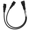 Single C14 To Dual 5 15R C13 Cord Short Power UPS Server Y Splitter Adapter Cable for PC Monitor