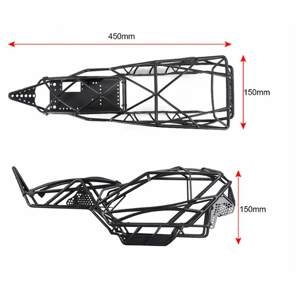 Черная металлическая сварная рама каркаса кузова для Axial Wraith 110 Scale RC CarBlack