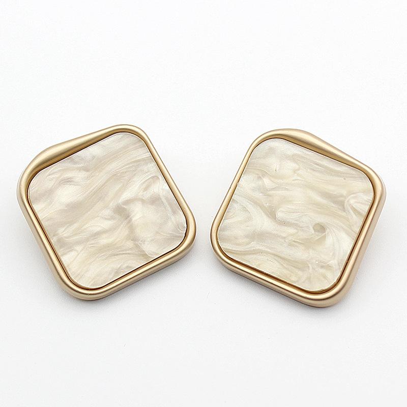 10pcs Pretty Plating Buttons Square Round Buttons Coat Windbreaker Sweater Accessories Various Styles DIY Sewing Supplies