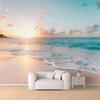 Beach Wallpaper, Romantic Beach Removable Wallpaper Ocean Wall Sticker for Bedroom Living Room