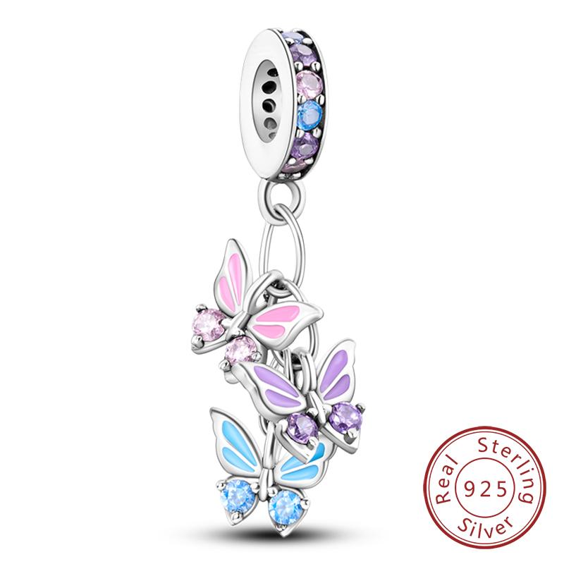 Шарм Медный Розовый Подвеска Шарм Подходит для Оригинального Шарм-Браслета Ожерелья Бусины DIY Ювелирные Аксессуары