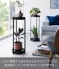 Yamazaki Tower Planter Stand with W25 X X Flower Easy To Product 4367 Casters, 2-Tier, Black, Approx. D26.5 H70cm, Tower, Stand, Houseplants, Move,